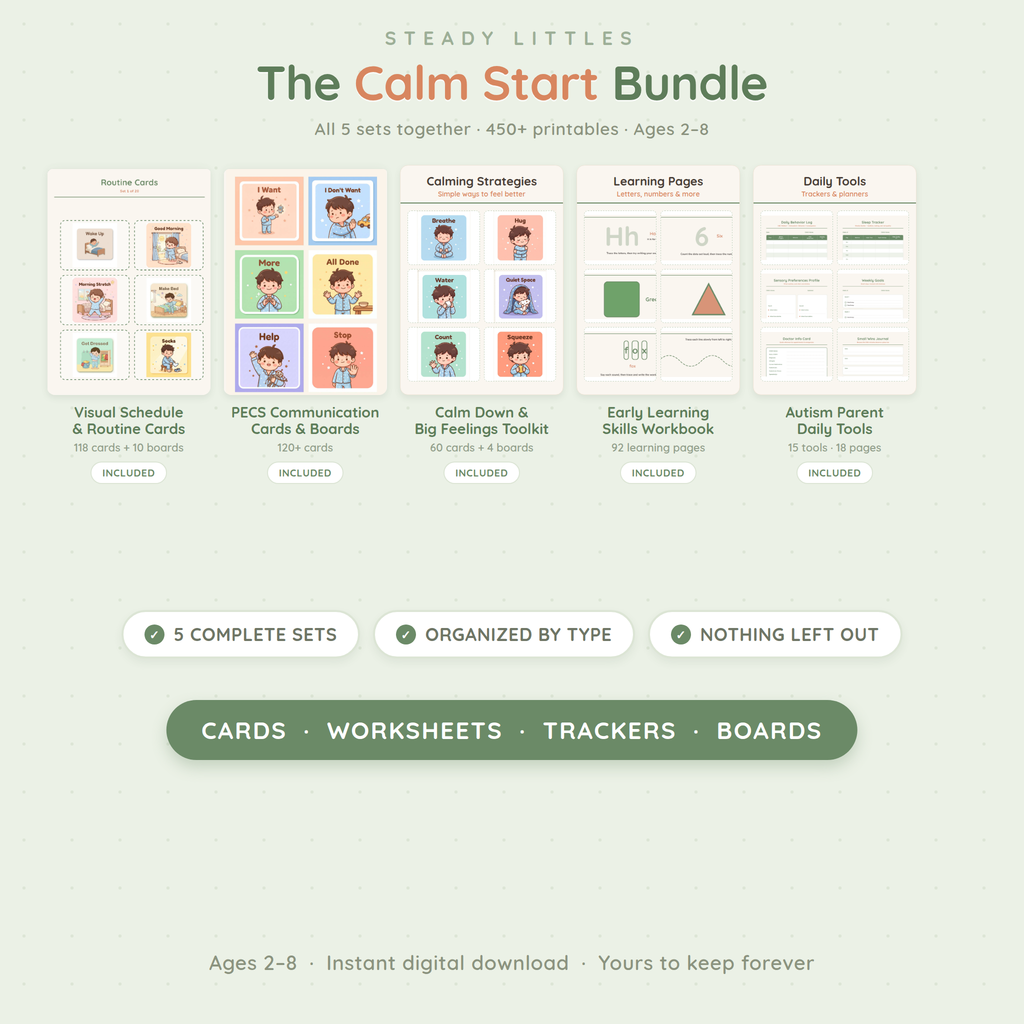 The Calm Start — Complete Autism Toolkit Bundle (450+ Printables, Ages 2–8)