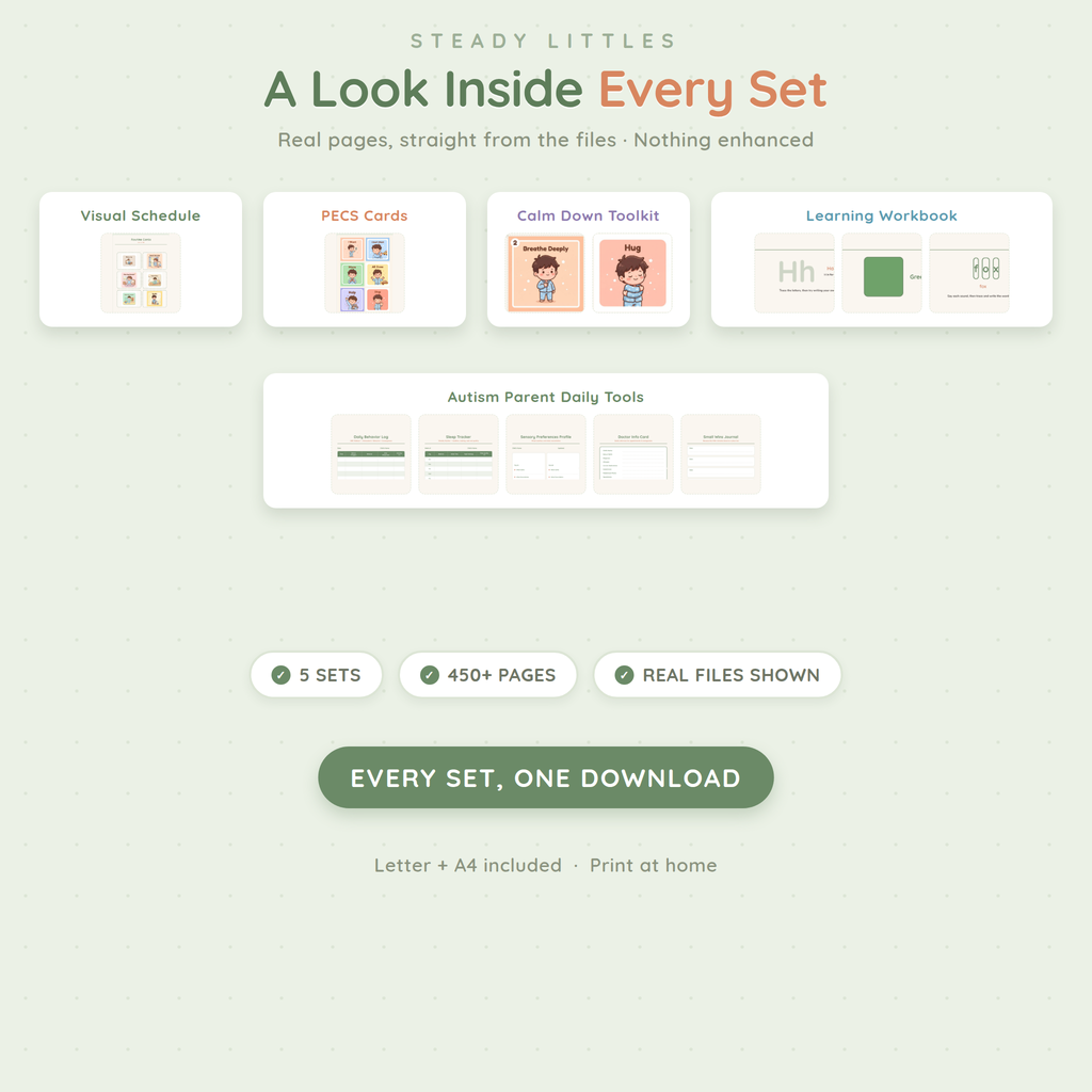 The Calm Start — Complete Autism Toolkit Bundle (450+ Printables, Ages 2–8)