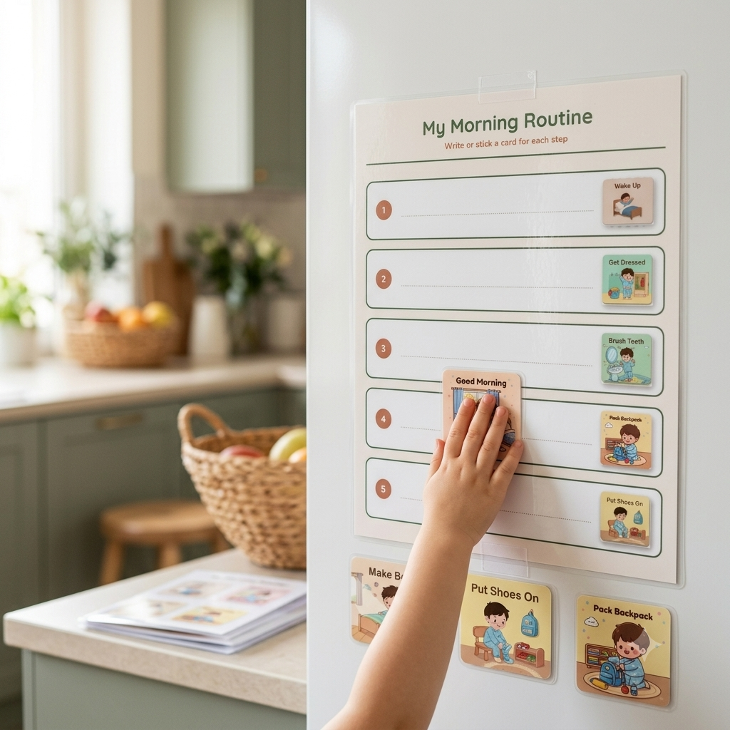 Visual Schedule & Routine Cards — 100+ Printable Icon Cards for Autism (Ages 2–8)