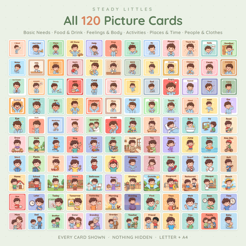 PECS Communication Cards & Boards — 120+ Printable Cards for Autism (Ages 2–8)