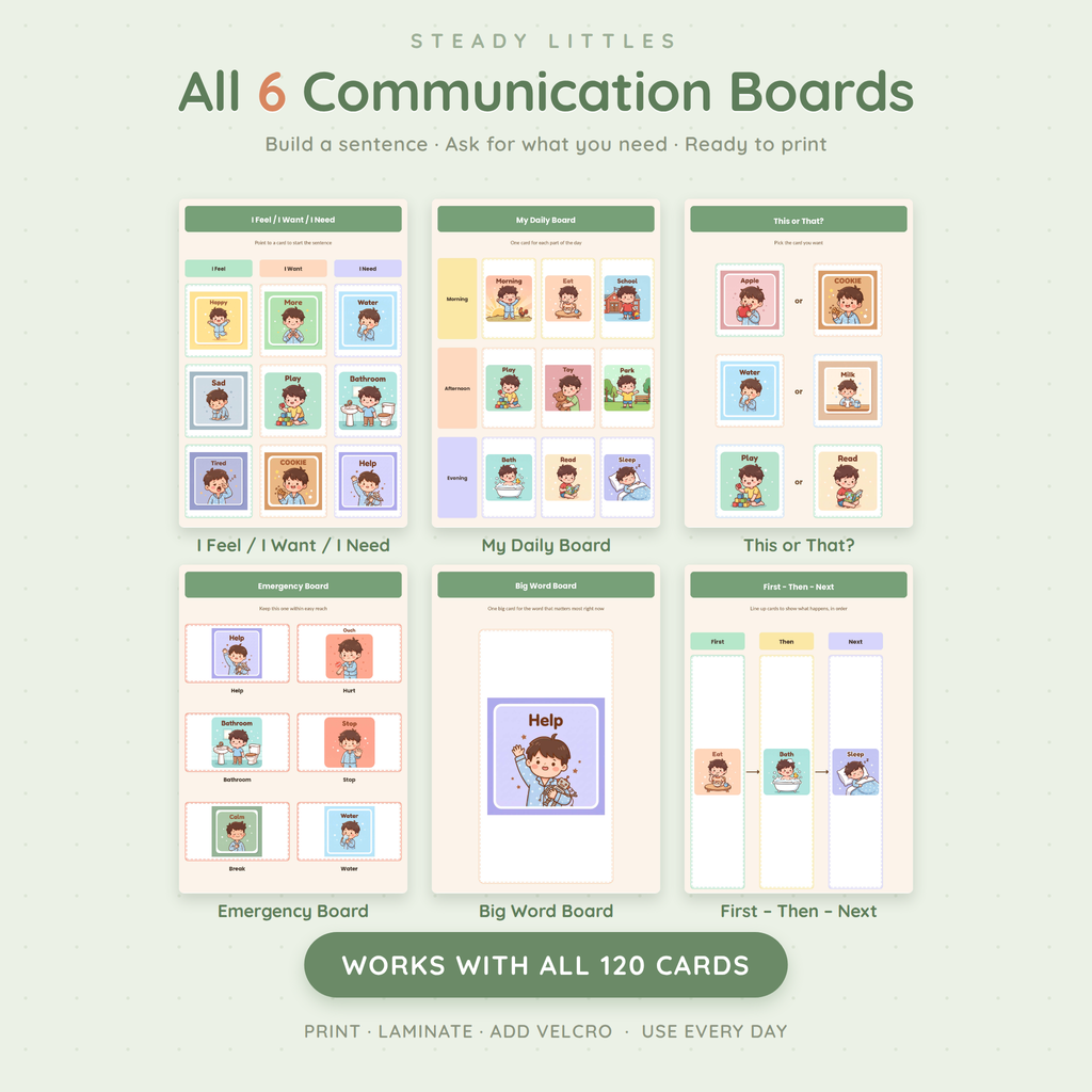PECS Communication Cards & Boards — 120+ Printable Cards for Autism (Ages 2–8)