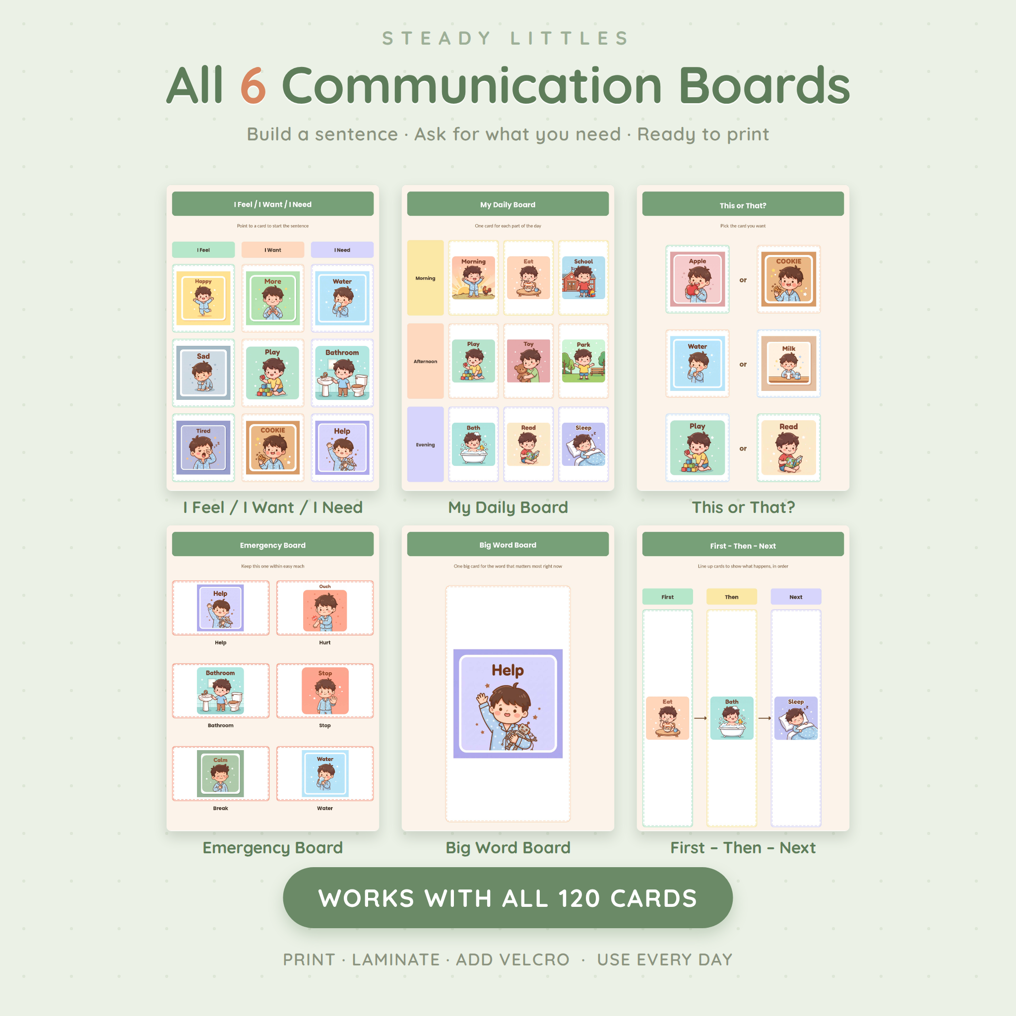 PECS Communication Cards & Boards — 120+ Printable Cards for Autism (Ages 2–8)