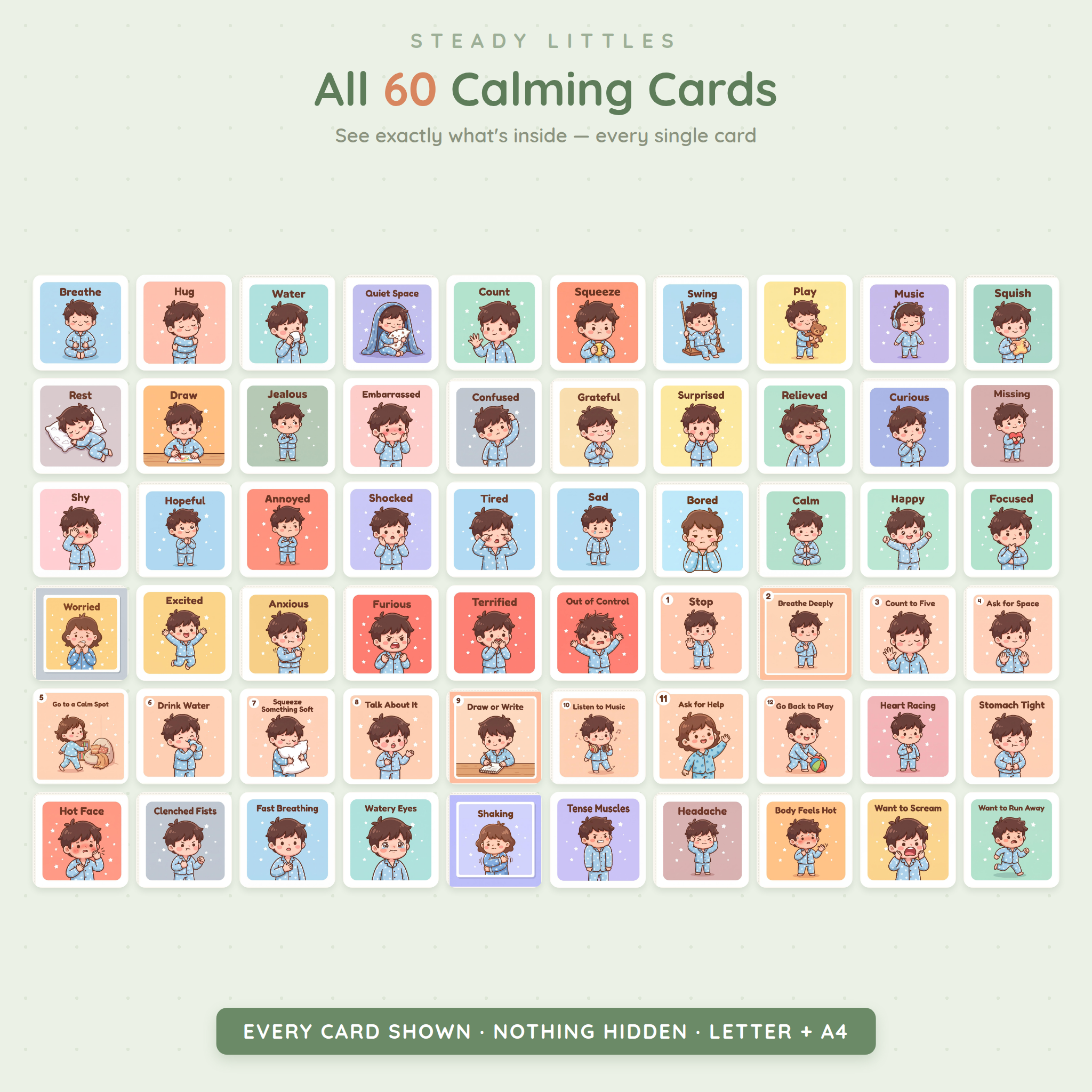 Calm Down & Big Feelings Toolkit — 80+ Printable Calming Tools for Autism (Ages 2–8)