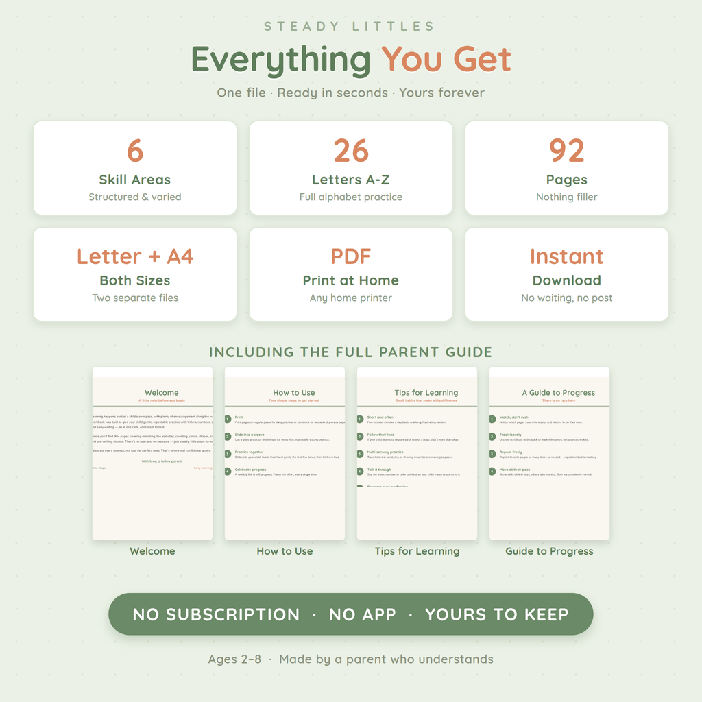 Early Learning Skills Workbook — 90+ Printable Learning Pages for Autism (Ages 2–8)
