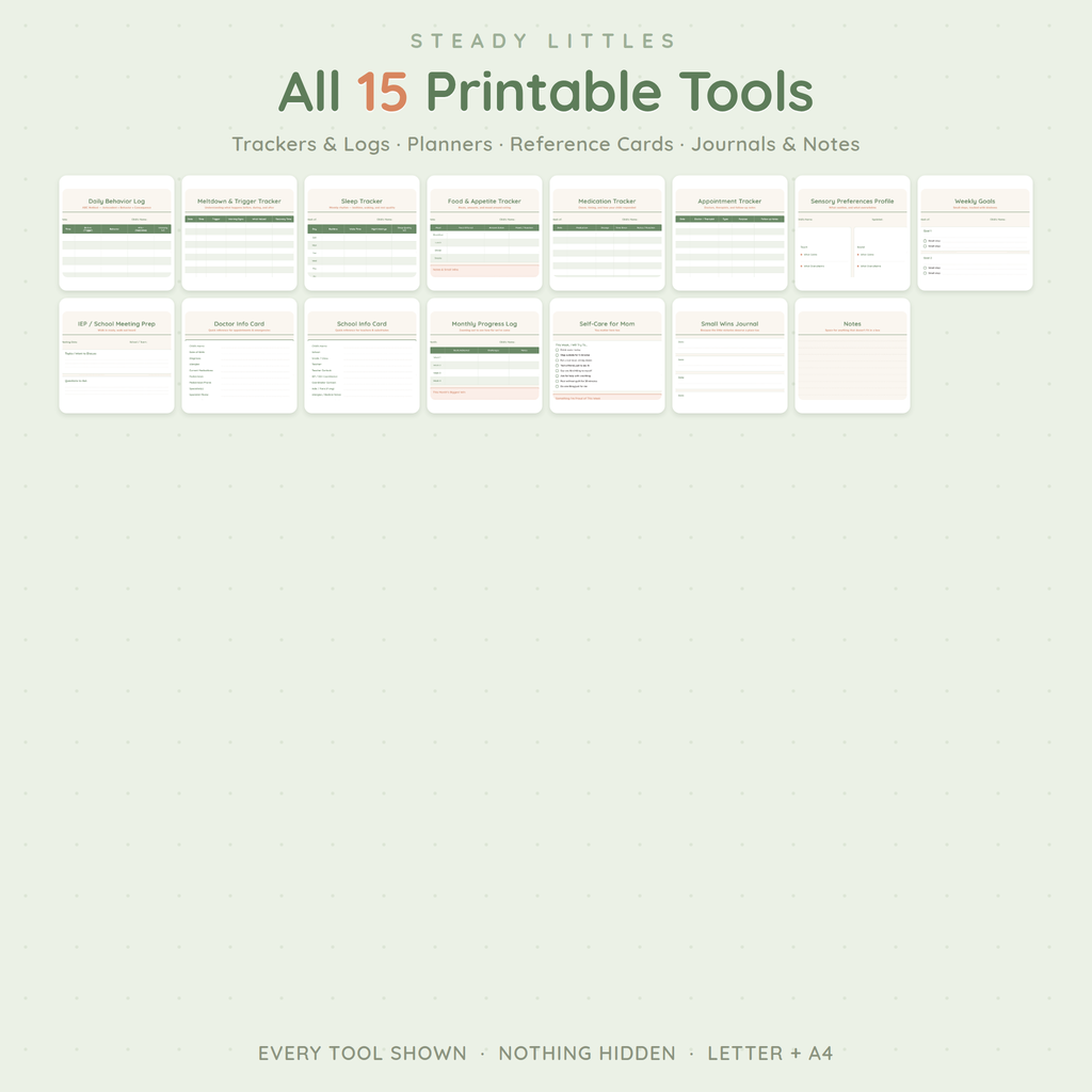Autism Parent Daily Tools — Trackers & Planners for Autism Parents (Ages 2–8)