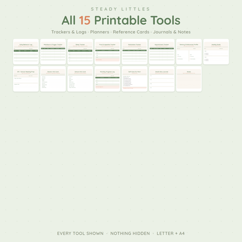 Autism Parent Daily Tools — Trackers & Planners for Autism Parents (Ages 2–8)