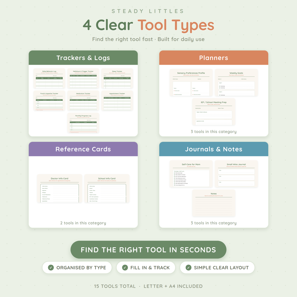 Autism Parent Daily Tools — Trackers & Planners for Autism Parents (Ages 2–8)