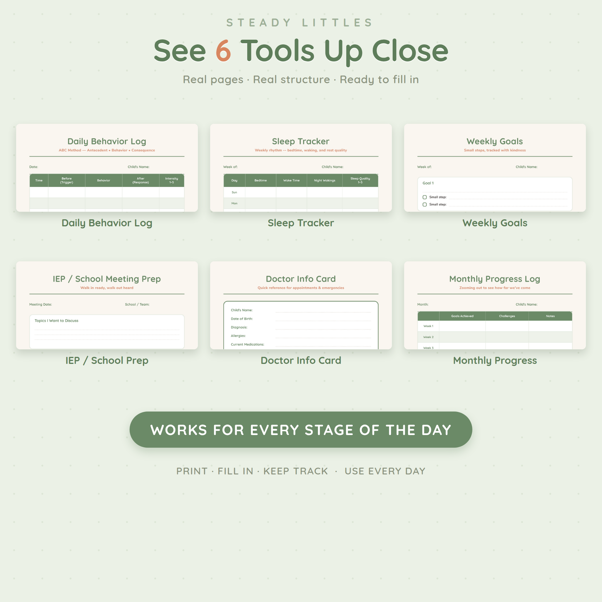 Autism Parent Daily Tools — Trackers & Planners for Autism Parents (Ages 2–8)